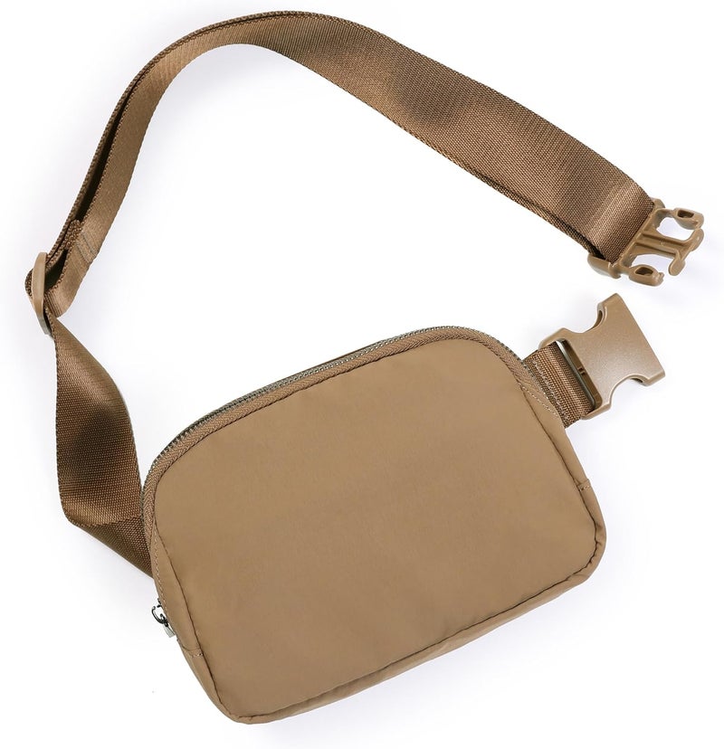 ODODOS Unisex Mini Belt Bag with Adjustable Strap Small Fanny Pack for Workout Running Traveling Hiking, Caramel - Image 1